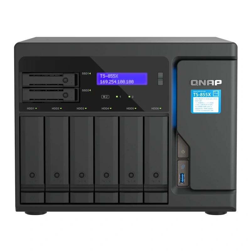 QNAP TS-855X SAN Tower Intel Atom® C5125 8 GB DDR4 0 TB QNAP QTS Preto