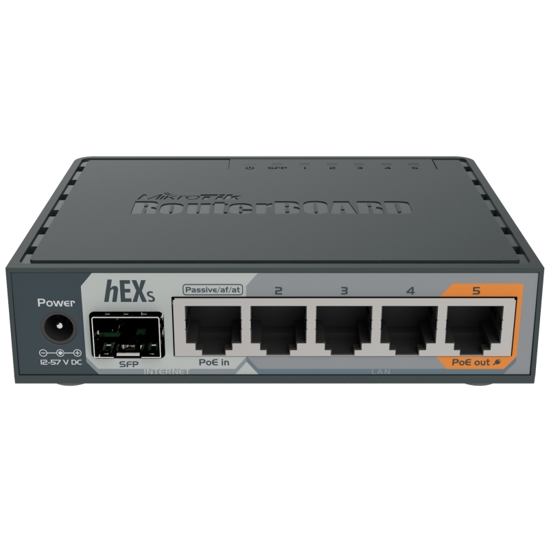 Mikrotik | RB760iGS hEX S Roteador 5xGB 1xSFP | 5 Portas PoE | 24W