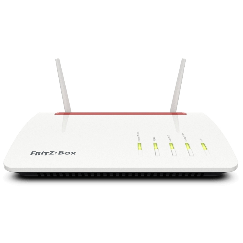 Box FRITZ! 6890 LTE INT router sem fios Gigabit Ethernet Dual-band (2,4 GHz / 5 GHz) 4G Vermelho, Branco