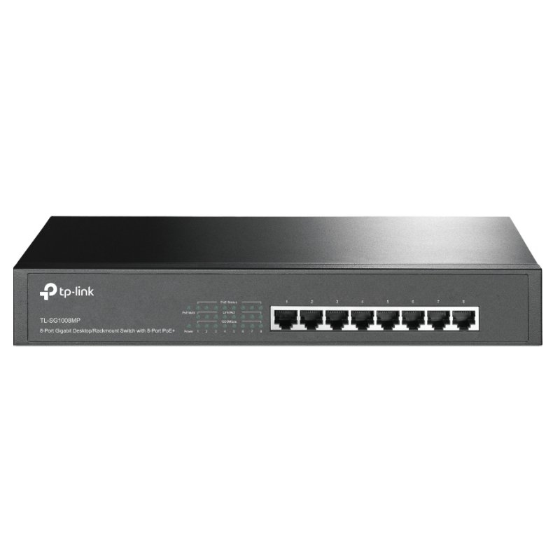 TP-Link TL-SG1008MP Não-gerido Gigabit Ethernet (10/100/1000) Power over Ethernet (PoE) 1U Preto