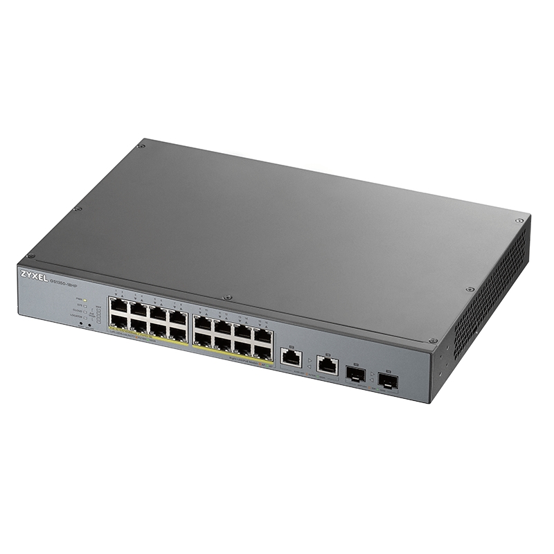 Zyxel GS1350-18HP-EU0101F switch de rede Gerido L2 Gigabit Ethernet (10/100/1000) Power over Ethernet (PoE) Cinzento