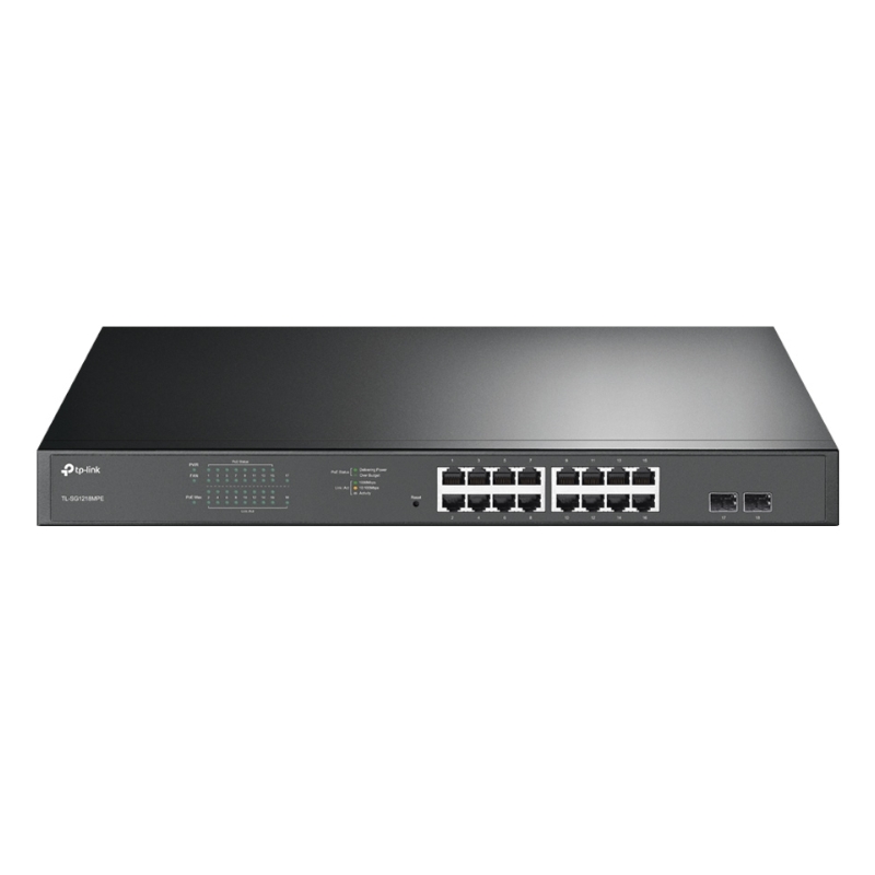 TP-Link TL-SG1218MPE Gerido L2 Gigabit Ethernet (10/100/1000) Power over Ethernet (PoE) 1U Preto