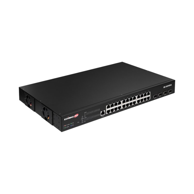 Edimax | GS-5424PLX 24xGB 4x10GbE SFP+ uplink | 24 Portas PoE | 400W