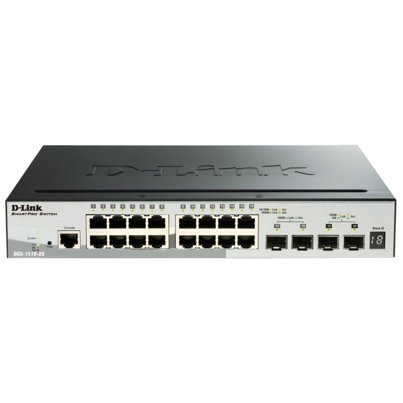 D-Link DGS-1510-20 switch de rede Gerido L3 Gigabit Ethernet (10/100/1000) Preto