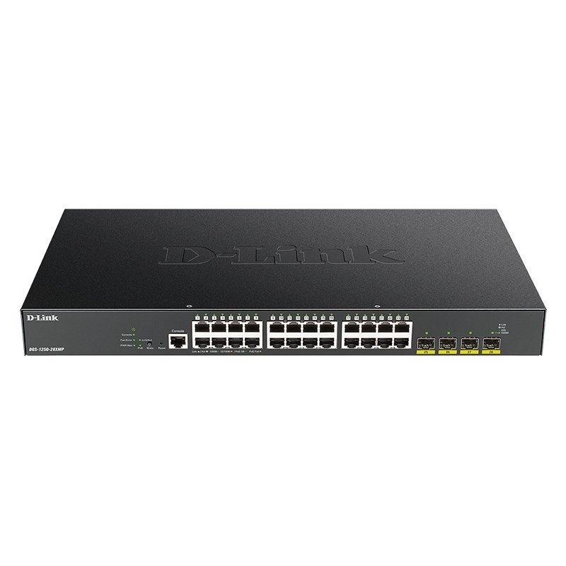 D-Link DGS-1250-28XMP Gerido L3 Gigabit Ethernet (10/100/1000) Power over Ethernet (PoE) Preto