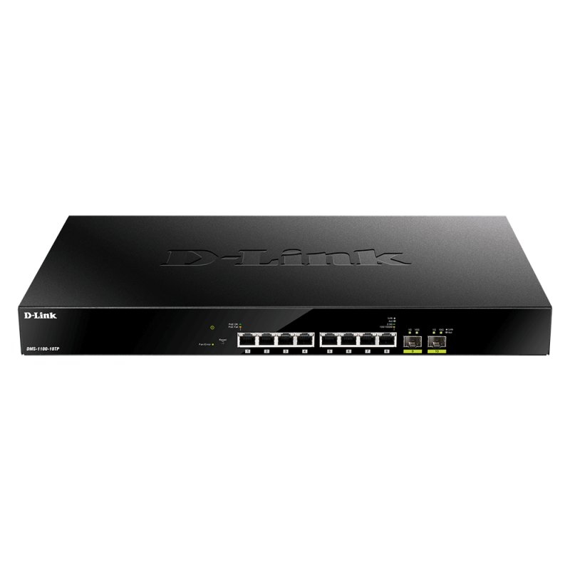 D-Link DMS-1100-10TP switch de rede Gerido L2 2.5G Ethernet (100/1000/2500) Power over Ethernet (PoE) 1U Preto