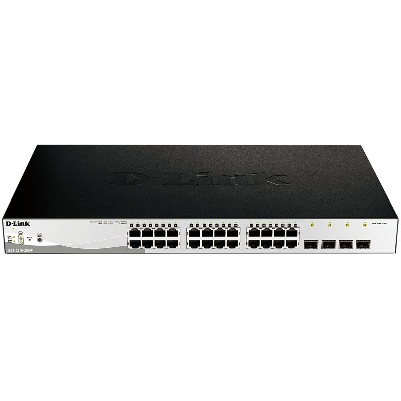 D-Link DGS-1210-28MP/E switch de rede Gerido L2 Gigabit Ethernet (10/100/1000) Power over Ethernet (PoE) 1U Preto, Cinzento