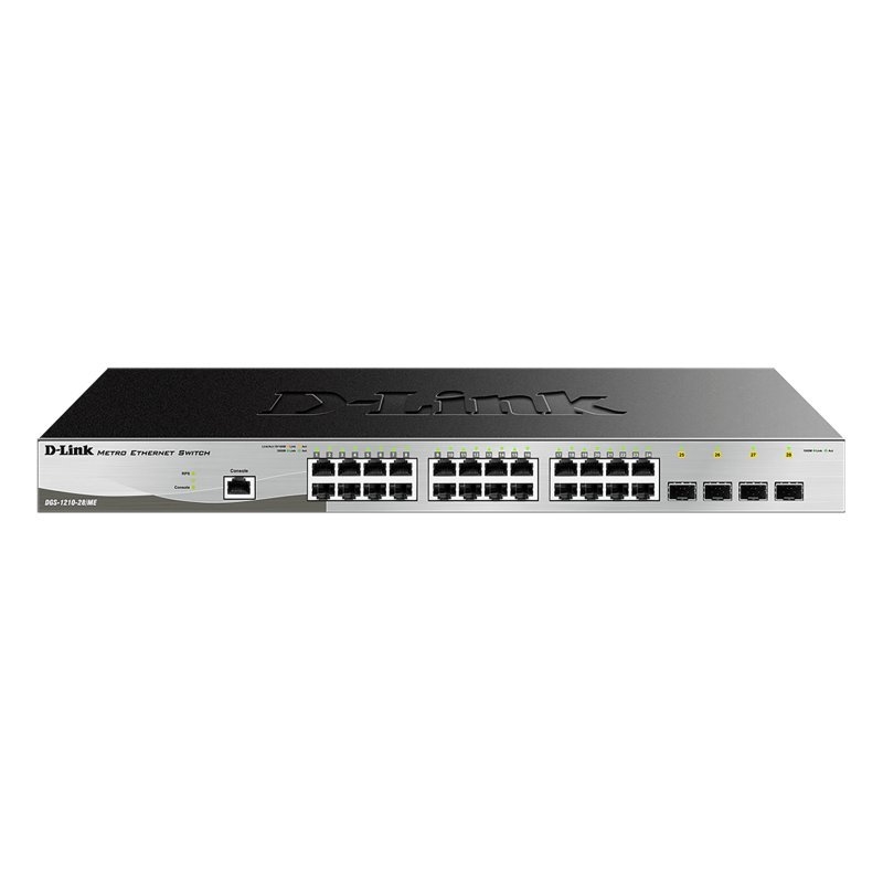 D-Link DGS-1210-28/ME/E switch de rede Gerido L2+ Gigabit Ethernet (10/100/1000) 1U Preto, Cinzento