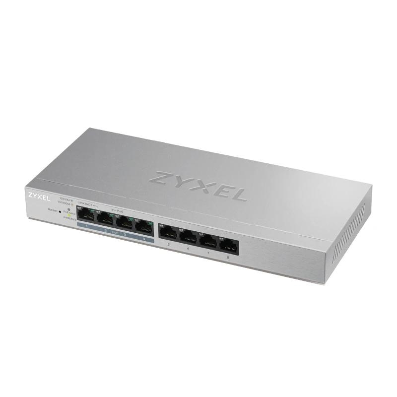 Zyxel GS1200-8HP v2 Gerido Gigabit Ethernet (10/100/1000) Power over Ethernet (PoE) Cinzento