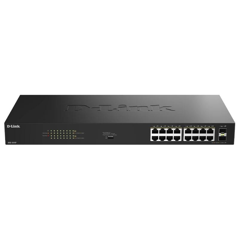 D-Link DGS-1018P Não-gerido Gigabit Ethernet (10/100/1000) Power over Ethernet (PoE) Preto