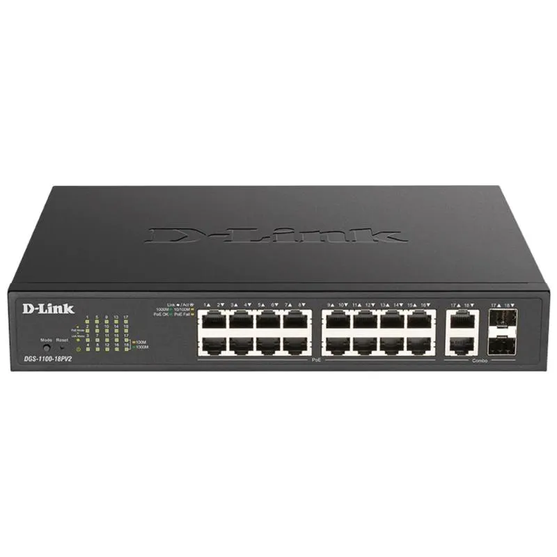 D-LINK | DGS-1100-18PV2 16xGb | 16 Portas PoE