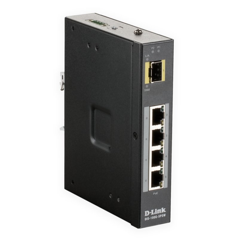 D-Link DIS‑100G‑5PSW Não-gerido L2 Gigabit Ethernet (10/100/1000) Power over Ethernet (PoE) Preto