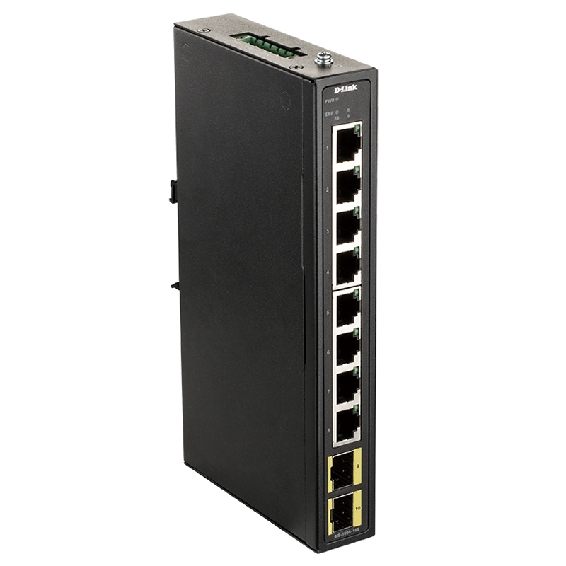 D-Link DIS-100G-10S switch de rede Não-gerido Gigabit Ethernet (10/100/1000) DIN rail Preto