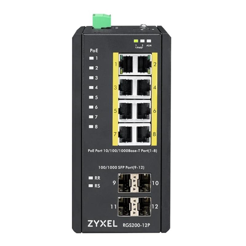 Zyxel RGS200-12P Gerido L2 Gigabit Ethernet (10/100/1000) Power over Ethernet (PoE) Preto