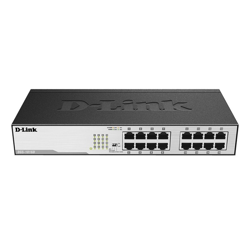 D-Link DGS-1016D/E switch de rede Não-gerido Preto, Metálico