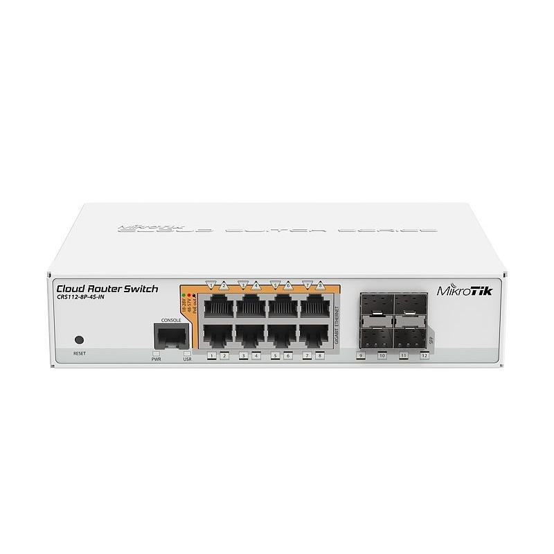 Mikrotik | CRS112-8P-4S-IN 8xGB | 8 Portas PoE | 10W | 4K