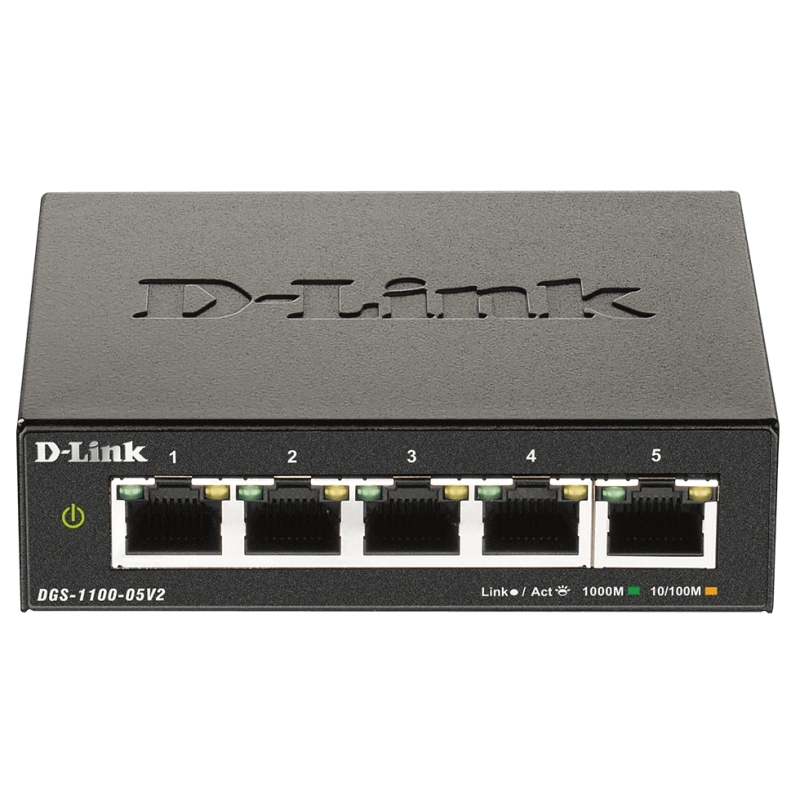 D-Link DGS-1100-05V2/E switch de rede Gerido L2 Gigabit Ethernet (10/100/1000) Preto