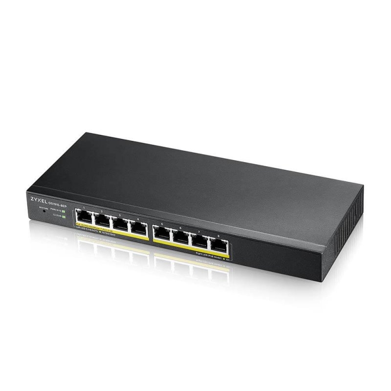 Zyxel GS1915-8EP Gerido L2 Gigabit Ethernet (10/100/1000) Power over Ethernet (PoE) Preto