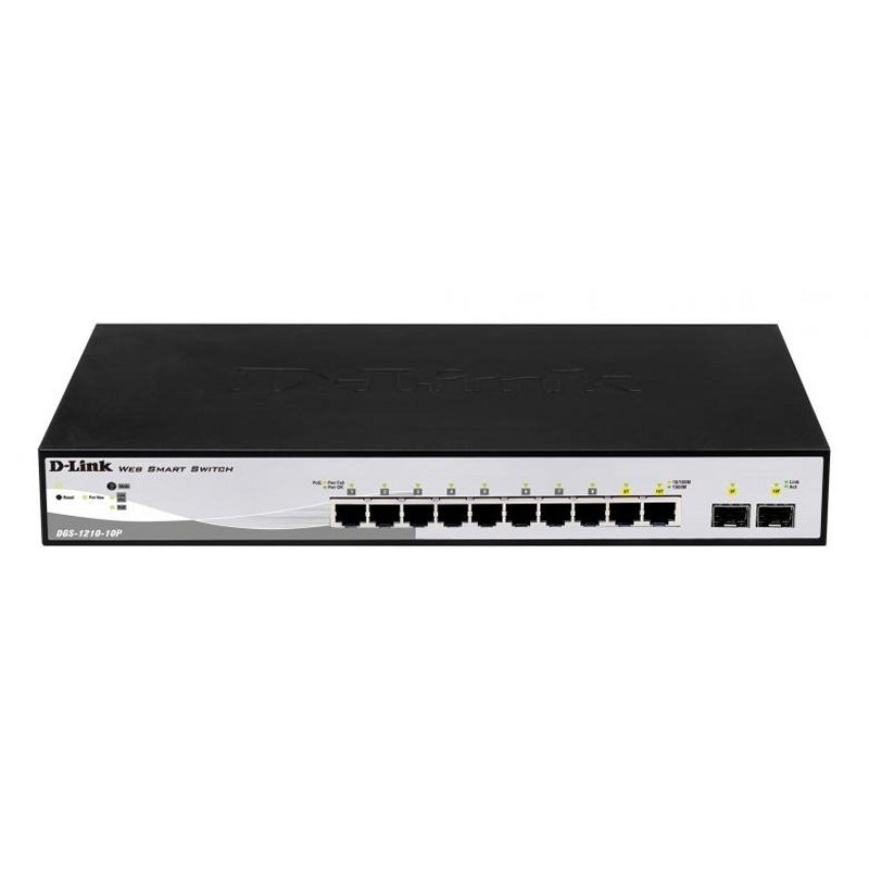 D-Link DGS-1210-10P Gerido L2 Gigabit Ethernet (10/100/1000) Power over Ethernet (PoE) 1U Preto