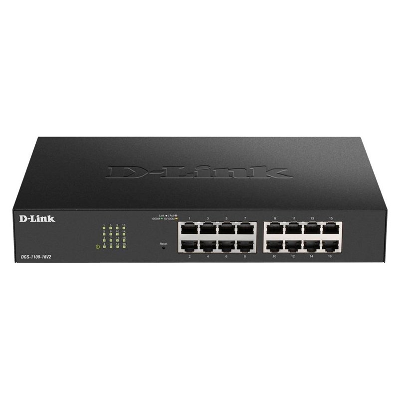 D-Link DGS-1100-16V2 Gerido L2 Gigabit Ethernet (10/100/1000) Preto