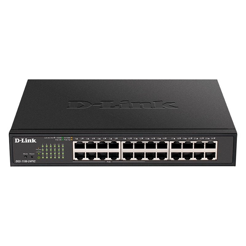 D-Link DGS-1100-24PV2 Gerido L2 Gigabit Ethernet (10/100/1000) Power over Ethernet (PoE) Preto