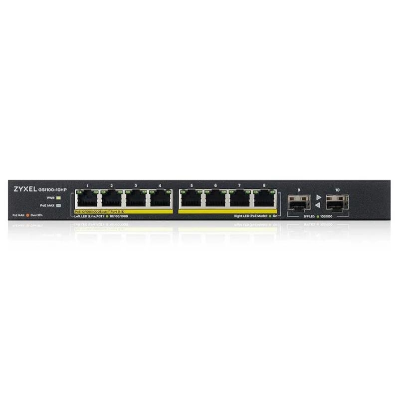 Zyxel GS1100-10HP v2 Não-gerido Gigabit Ethernet (10/100/1000) Power over Ethernet (PoE) Preto