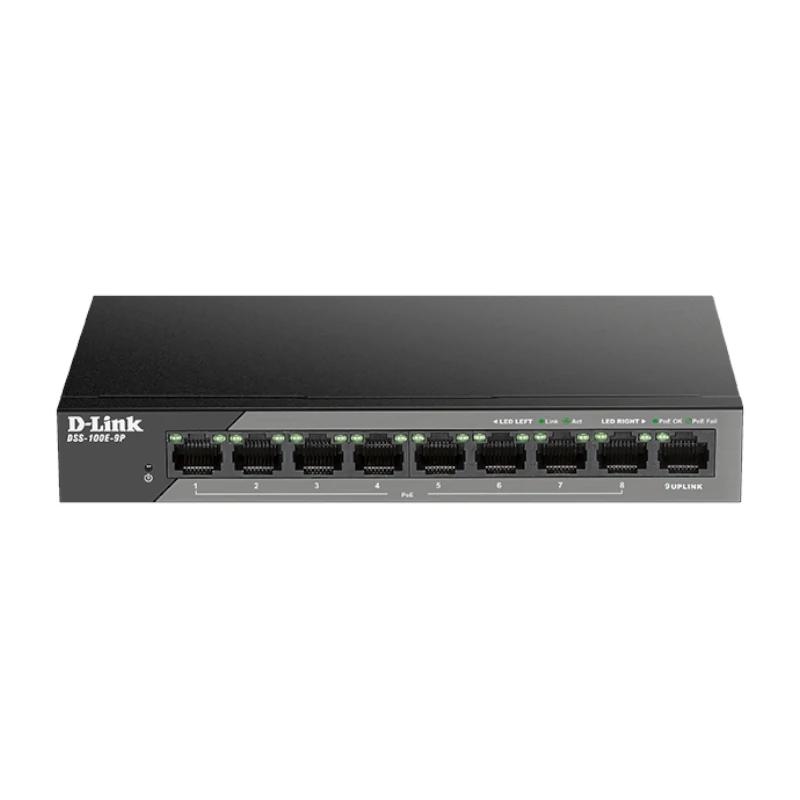 D-Link DSS-100E-9P switch de rede Não-gerido Fast Ethernet (10/100) Power over Ethernet (PoE) Preto