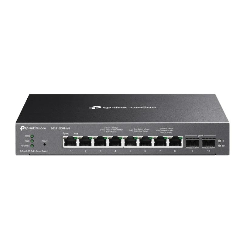 TP-Link Omada SG2210XMP-M2 switch de rede Gerido L2/L2+ 2.5G Ethernet (100/1000/2500) Power over Ethernet (PoE) Montagem em Secretária/Parede Preto