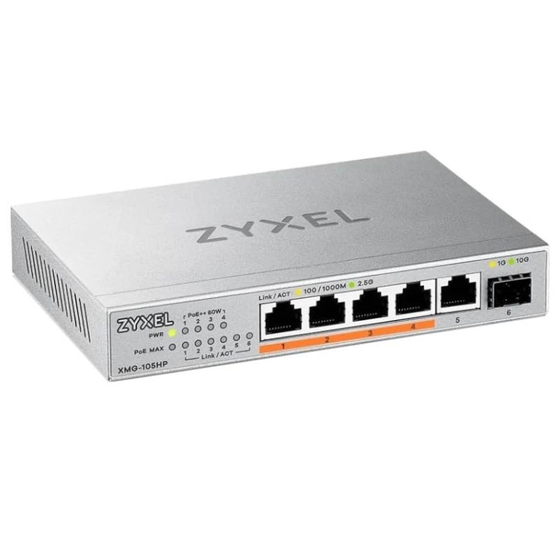 Zyxel XMG-105HP Não-gerido 2.5G Ethernet (100/1000/2500) Power over Ethernet (PoE) Prateado