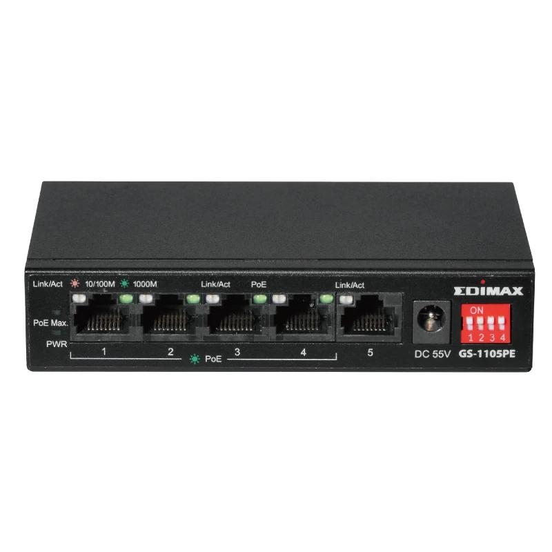 Edimax | Switch | GS-1105PE | 3 Portas PoE | 72W | 2K