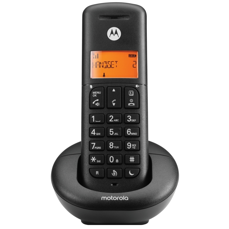 Motorola E201 Telefone DECT Identificação de chamadas Preto