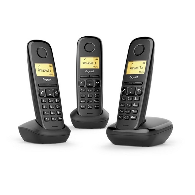 Gigaset | A170 Fios DECT Trio | Preto