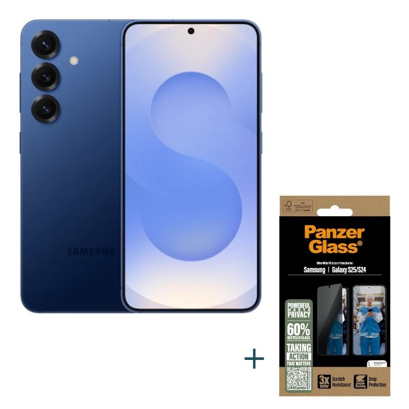 SAMSUNG | S25 256G Marino+Protrc Privacidad Panzer | 4G 2 Portas | 6.2" | FHD | 256GB | 12GB