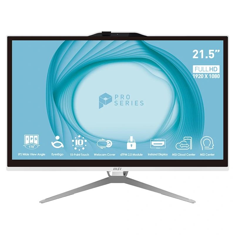 MSI Pro AP222T 13M-007EU Intel® Pentium® Gold G7400 54,6 cm (21.5") 1920 x 1080 pixels Ecrã táctil PC All-in-One 4 GB DDR4-SDRAM 128 GB SSD Windows 11 Pro Wi-Fi 5 (802.11ac) Preto