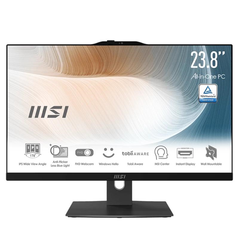 MSI Modern 00-AE0711-1265 PC all-in-one Intel® Core™ i5 i5-1235U 60,5 cm (23.8") 1920 x 1080 pixels Ecrã táctil 16 GB DDR4-SDRAM 512 GB SSD Wi-Fi 6E (802.11ax) Preto