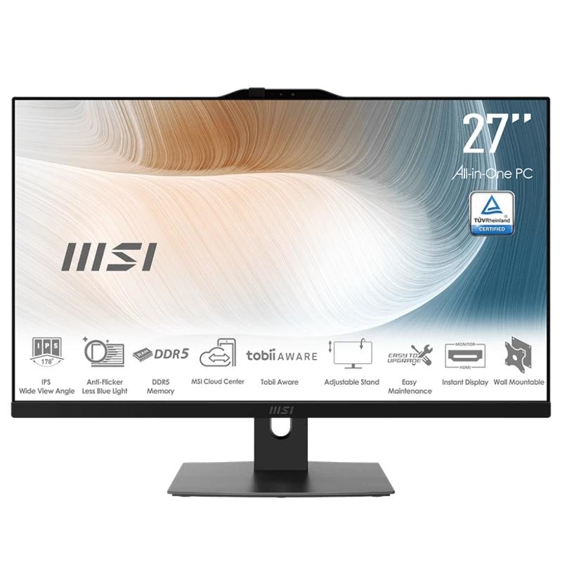 MSI MODERN AM272P 1M-1096ES PC all-in-one Intel Core 7 150U 68,6 cm (27") 1920 x 1080 pixels 16 GB DDR5-SDRAM 500 GB SSD Windows 11 Home Wi-Fi 6E (802.11ax) Preto
