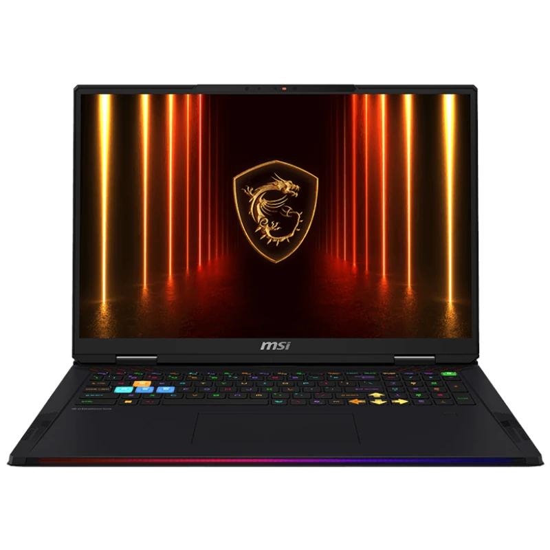 MSI Raider 18 HX AI A2XWJG-459ES Intel Core Ultra 9 285HX Computador portátil 45,7 cm (18") UHD+ 64 GB DDR5-SDRAM 2 TB SSD NVIDIA GeForce RTX 5090 Wi-Fi 7 (802.11be) Windows 11 Home Preto