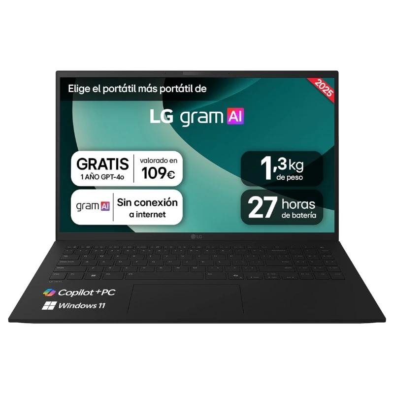 LG Gram 15Z80T-G.AS58B laptop/portátil Copilot+ PC AMD Ryzen AI 5 340 Computador portátil 38,1 cm (15") Full HD 16 GB LPDDR5-SDRAM 1 TB SSD Wi-Fi 6E (802.11ax) Windows 11 Home Espanhol Preto